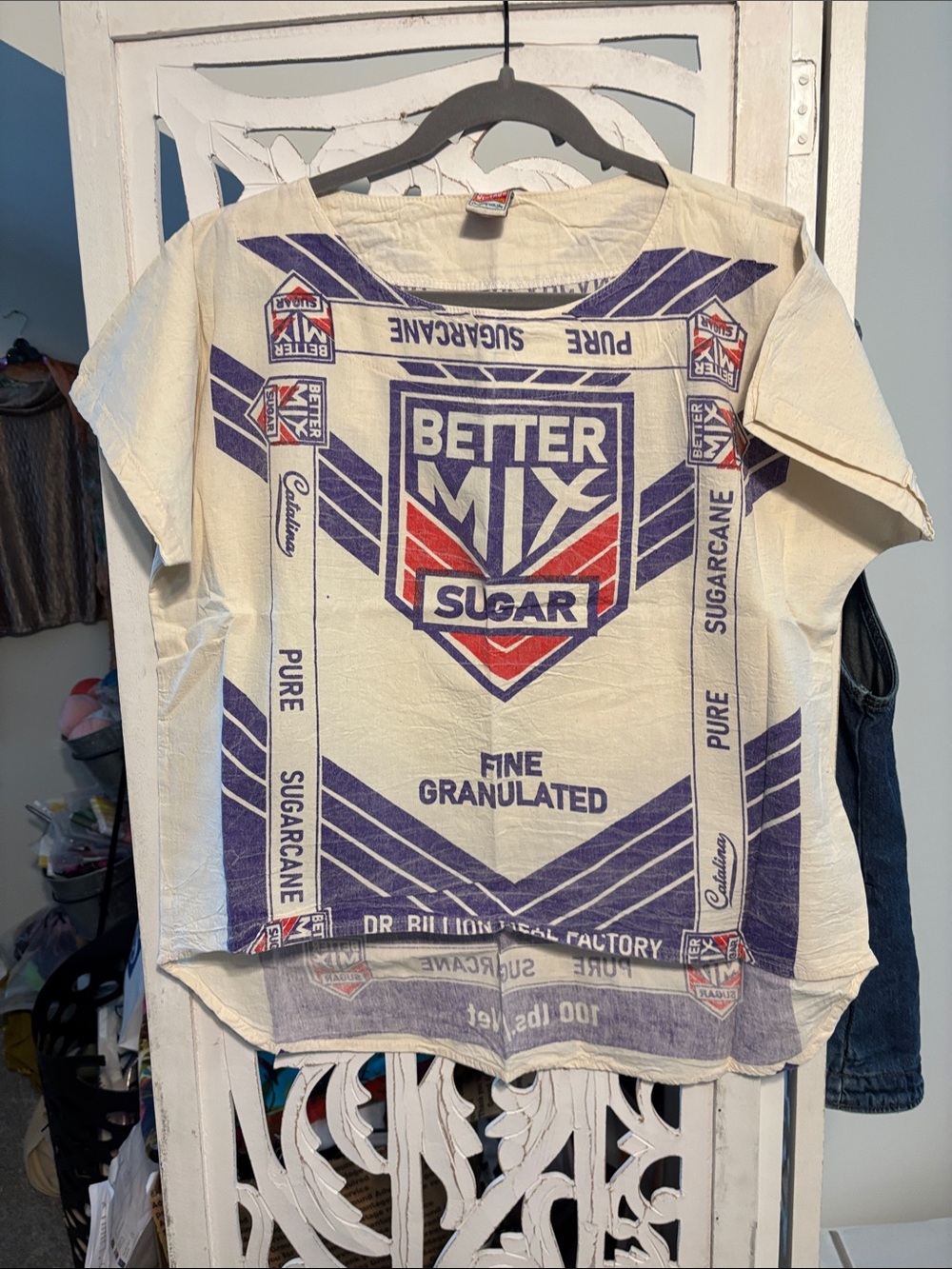 Sugar Graphic T-Shirt in Cream and Purple